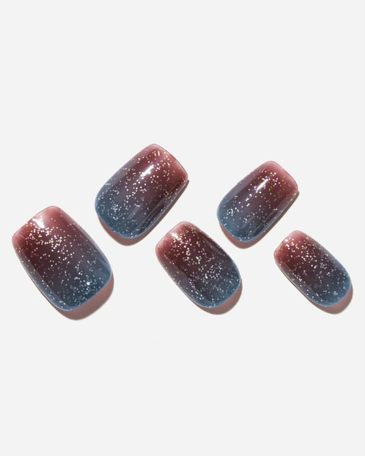 Thermo / Red Jateite / Short Square — Handmade Nails - kosbling-kb-design-reference