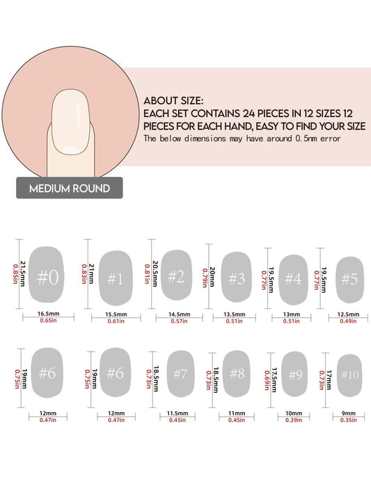 Trick Mirror / Medium Round — Handmade Nails - kosbling-kb-design-reference