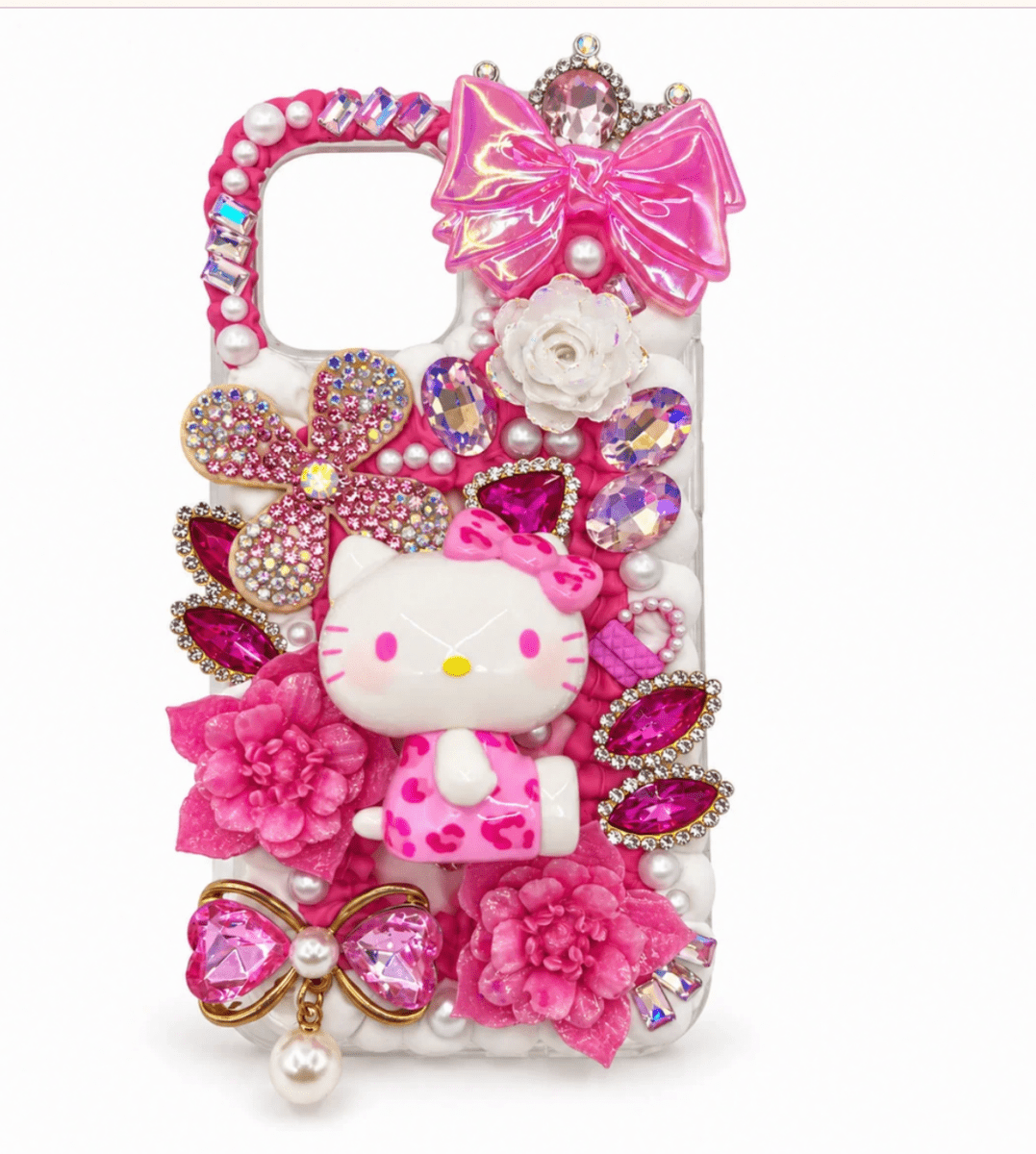 Pink embellished phone case